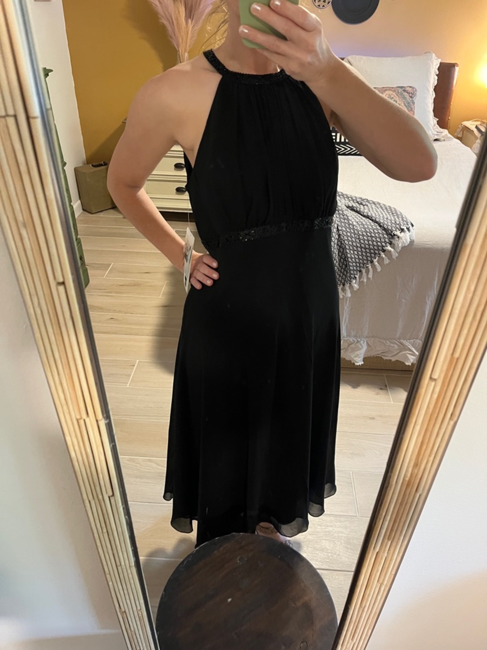 Jones Wear Black Halter Midi Dress